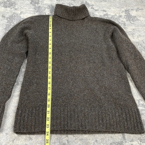 SOLD - Loro Piana Cashmere Turtleneck Sweater Marled Brown Knit Mens Sz 48 Small - Picture 4 of 13